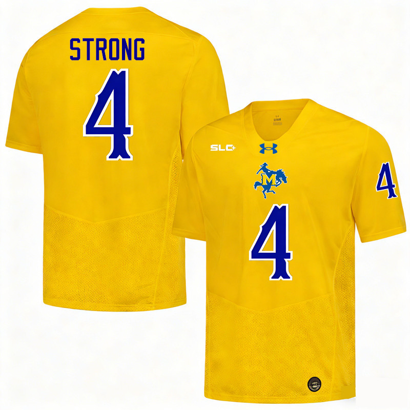 McNeese Cowboys #4 Jake Strong College Football Jerseys,Uniforms-Gold